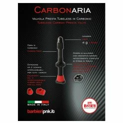 Paire De Valves Tubeless Presta En Carbone Carbonaria Barbieri -Pas Cher Vélo Magasin Carbonaria AD CARB45 1024x1024 35 flyer