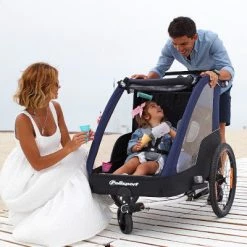 Remorque Vélo Enfant 2 Places Pliable Avec Suspension Polisport -Pas Cher Vélo Magasin remorque velo enfant 2 places pliable avec suspension polisport full 5